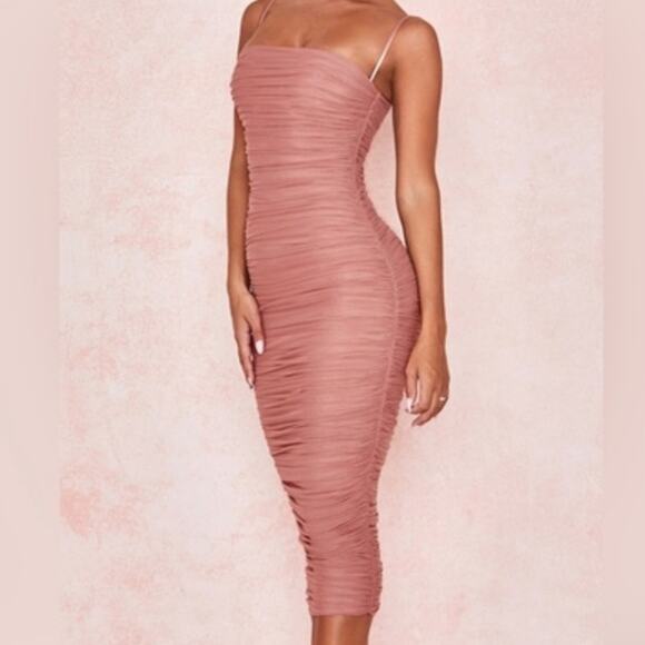 House of CB Sirene Midi Dress in Antique Rose Size: S - Picture 1 of 8